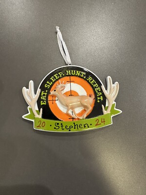 Eat Sleep Hunt Repeat Personalized Christmas Ornament