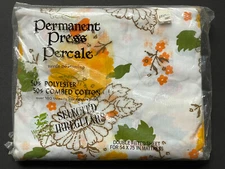 NEW Double FITTED SHEET Vintage West Pepperell Selected Irregulars RETRO FLOWERS