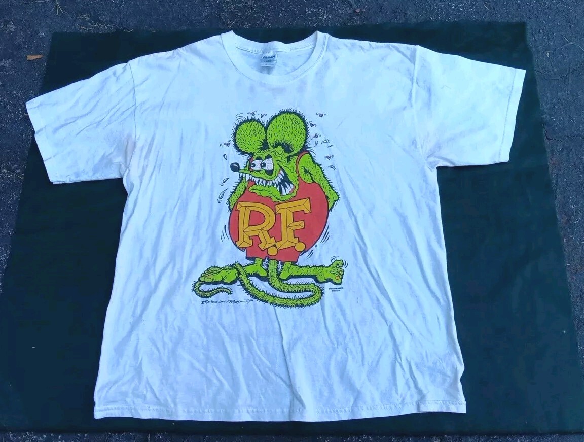 Vtg Ed Roth Rat Fink Shirt 1990s Big Daddy Hot Rod Art Rockabilly