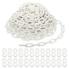 Plastic Chain Links, 100 Foot 2" Safety Chains, White Plastic Chains