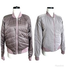 Lululemon Non Stop Bomber Jacket 10 Reversible Dark Chrome Water Repellent