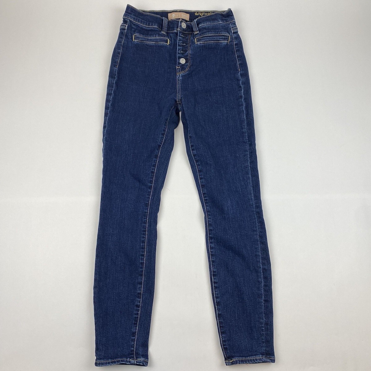For All Mankind B(air) The High Waist Ankle Skinny Blue Denim Jeans Size  26