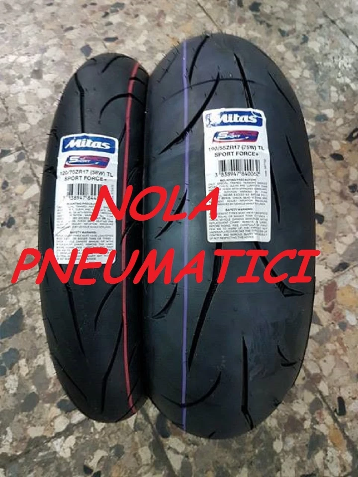 Coppia 120/70 ZR17 58W e 190/55 ZR17 75W MITAS SPORT FORCE + DOT2025