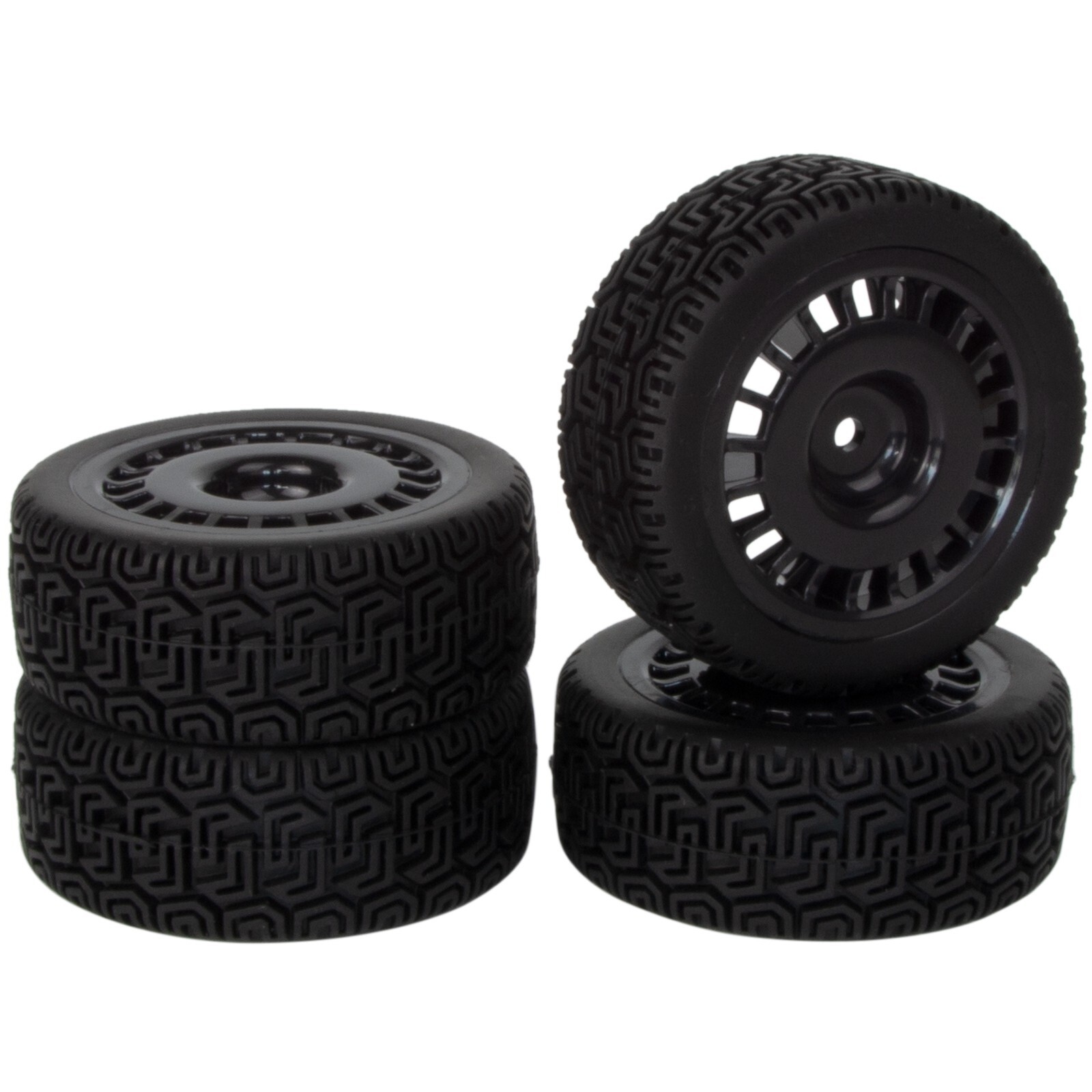 1/10 RC Rally Car Wheels Rubber Tires Set For Tamiya TT-01 TT-02 TT01E XV02 DF03