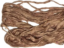 Recycled Sari Silk Ribbon Yarn Brown shades