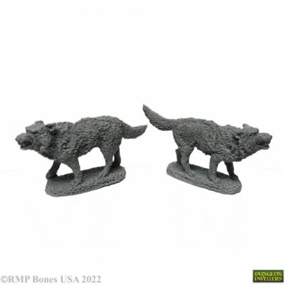Reaper Bones USA Dungeon Dwellers 07039 DIRE WOLVES (2)