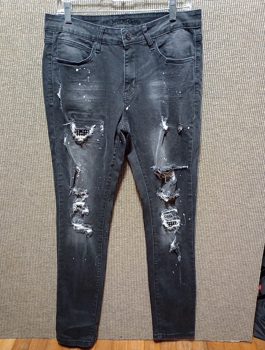 Rue 21 Premium Skinny supreme flex 32x32 Jeans Mens Denim Black