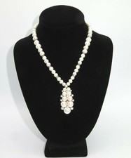 Haute Couture Jewelry,Handmade Pearl Necklace w Pendants, Vintage style,Bridal