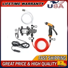High Pressure DC 12V 100W Electric Car Washer Kit Hose Water Pump Spray Gun Auto