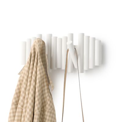 Umbra Picket Wall Hook Unique Decorative Storage Flip Down Hooks 5 Capacity