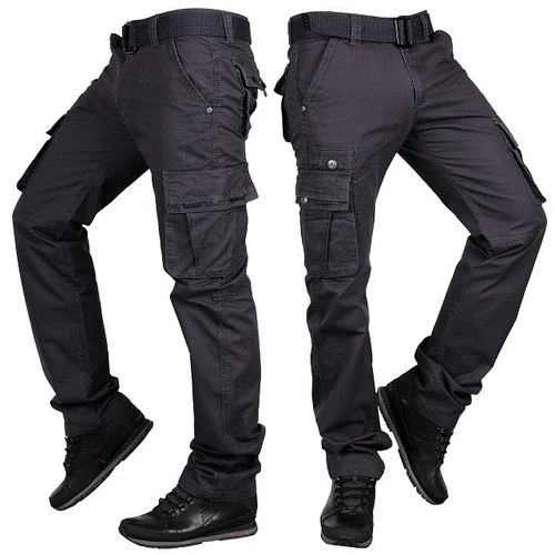 2025 Herren Camouflage Army Hose Freizeit Baumwoll Pants Cargohose mit Gürtel-DE - Bild 40 von 55