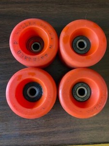 Set Of 4 Vintage Urethane Orange Roller skate wheels Roller Derby 28