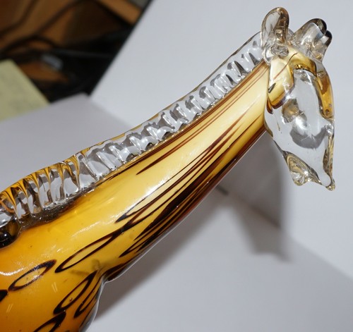 Heavy 6 lb Giraffe Hand Pressed Dynasty Vinci Paperweight 12 1/2" Tall Excellent - Picture 7 of 8