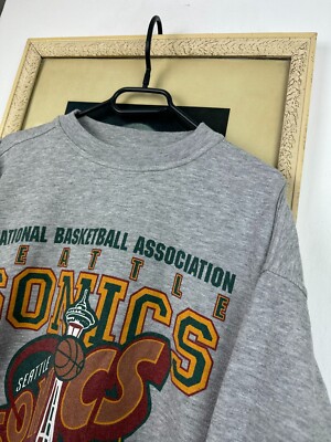 Vintage Nutmeg Seattle Sonics Sweatshirt NBA Crewneck Basketball