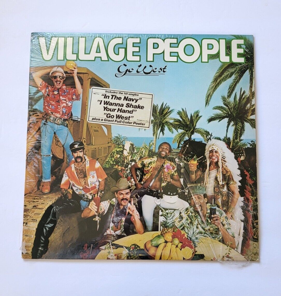 Village People Go West Vintage Vinyl Record LP with fold out Poster