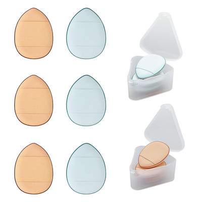6Pc Mini Finger Powder Puff, Drop-Shaped Makeup Sponges for Foundation, Reusable