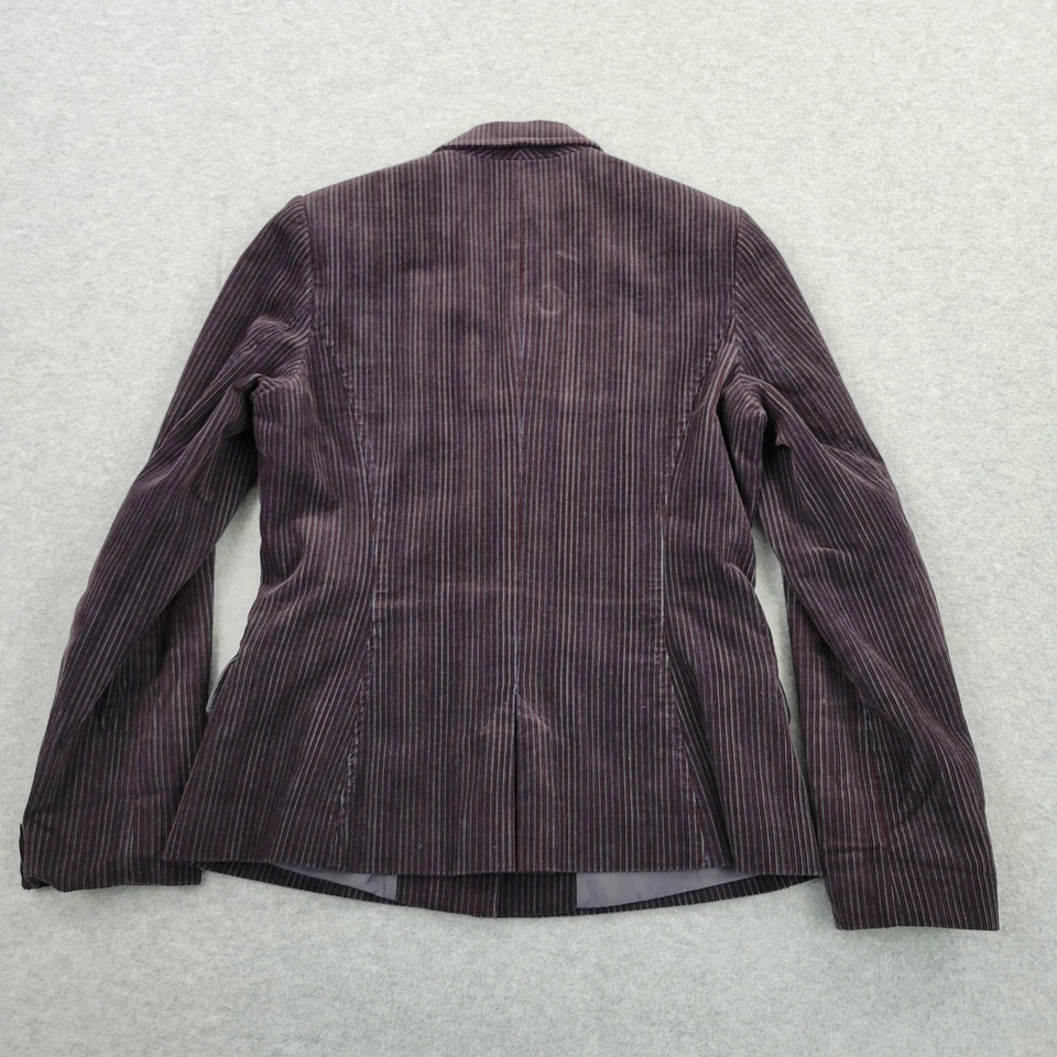 Blazer de pana H&M para mujer 10 bolsillos morados a rayas botones manga larga Foto 2 de 4