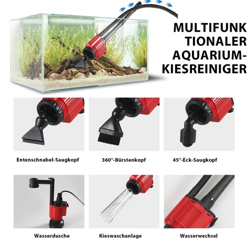Elektrisch-Aquarium Mulmsauger Schlammsauger Sand Kies Bodenreiniger Staubsauger - Bild 4 von 21
