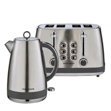 Morphy Richards Mexborough Kettle & 4 Slice Toaster Stainless Steel / Grey Trim