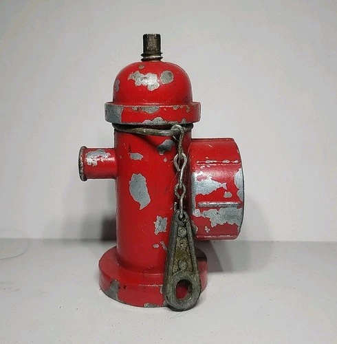 Vintage 1950's Tonka Toys  Fire Hydrant Hose Adapter Metal Tanker W Key Die Cast