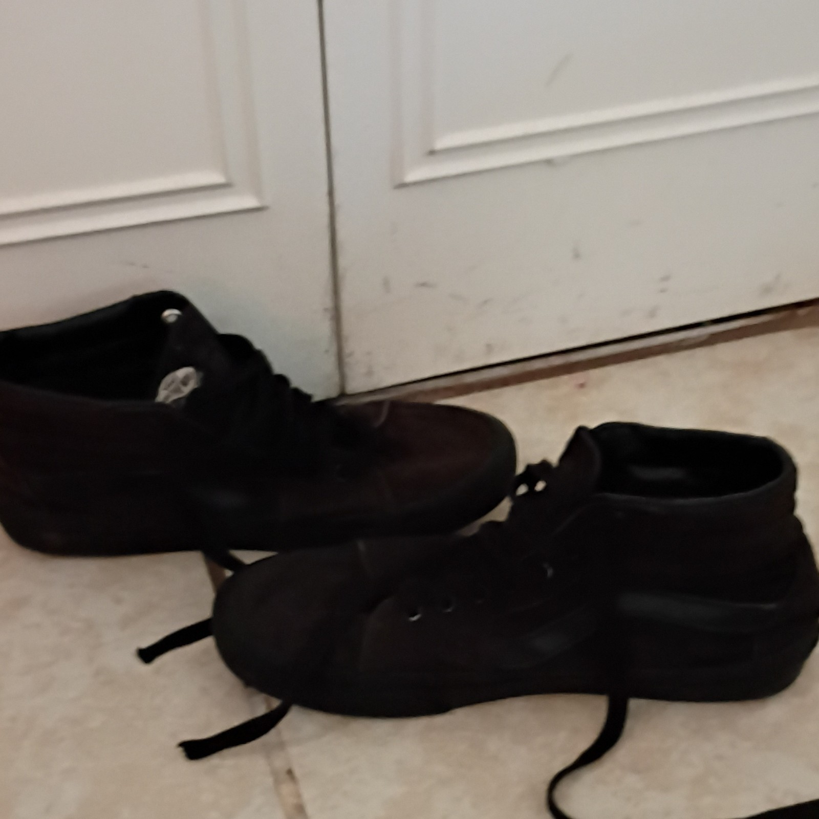 VANS Black Canvas Lace Up Sneakers Comfort Men's US Size 7.5