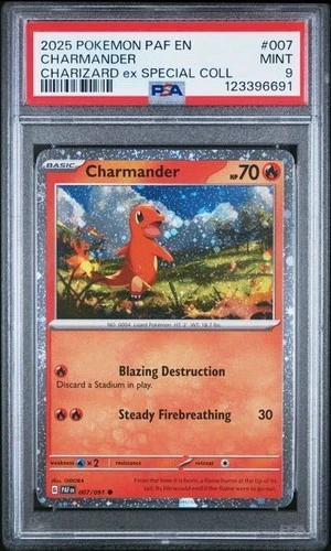 2025 Pokemon PAF EN Charmander Cosmos Holo Charizard ex Special Coll PSA 9 MINT