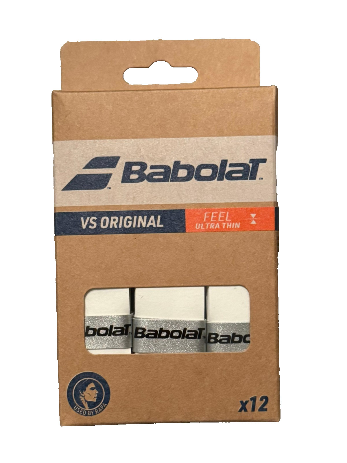 Babolat VS Original White Tennis Racquet Overgrip Pack of 12