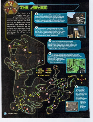 Vtg Print Ad Duke Nukem 64 The Abyss N64 Strategy Map 1997 Art Retro Game Maze