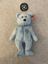 TY Beanie Baby Decade  Light Blue 10 Year Anniversary Bear  Birthday Jan 22 2003