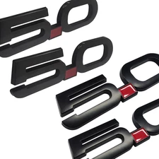 2PCS Left Right Fender Raised Badge For 2015-21 Mustang GT 5.0 Side Emblem Black