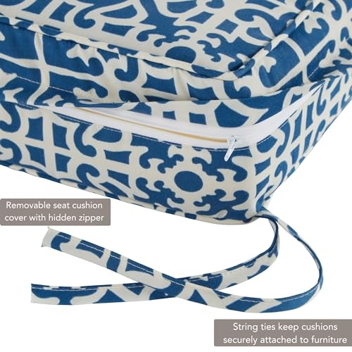 Outdoor Deep Seat Cushion, 2-Piece Set Azure - Foto 4 di 6