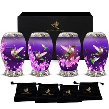Mini Urns for Human Ashes Keepsake Set of 4 - Female Burial Urn Memorial - De...