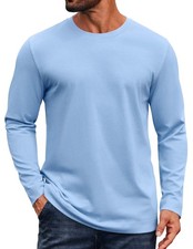 COOFANDY Men's Long Sleeve Shirts Crew Neck Classic Basic Tshirts