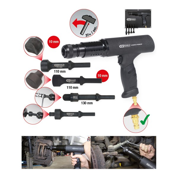 Ks Tools Vibro-Impact Druckluft-MeißElhammer-Satz 6-Tlg.-image