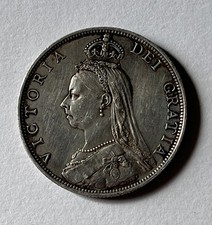 Queen Victoria Silver 1889 Florin Good  Grade
