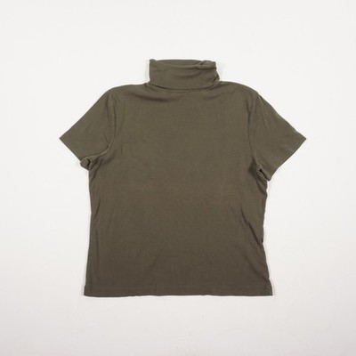 Giorgio Basics Damen T-Shirt Gr. 44 Khaki Rollkragen Kurzarm Baumwolle Casual To