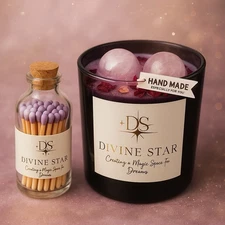 Crystal Candle , Divine Star Paris Garden Inspired Scent