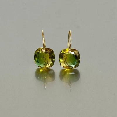 14K Gold Ametrin Hängeohrring 925 Silber Handgemacht Damen Ohrringe - Bild 1 von 4