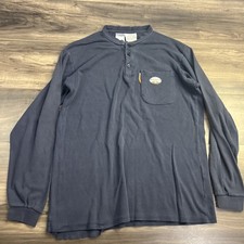 Rasco FR Navy Henley Fire Resistant Single Workwear Pocket Shirt Men's Medium