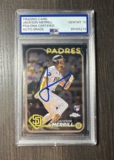 2024 Topps Chrome Jackson Merrill PSA 10 Auto #207 Padres RC Rookie