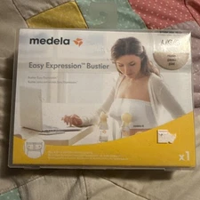 Medela Easy Expressions Nude Bustier Bra, Sz Large, Hands Free Pumping Nursing