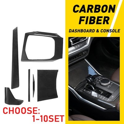 Carbon Fiber Kit Inside Dashboard & Console Cover Trim For BMW 4 Series G22 G26