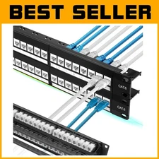 48 Port Cat6 Patch Panel with 10G Support