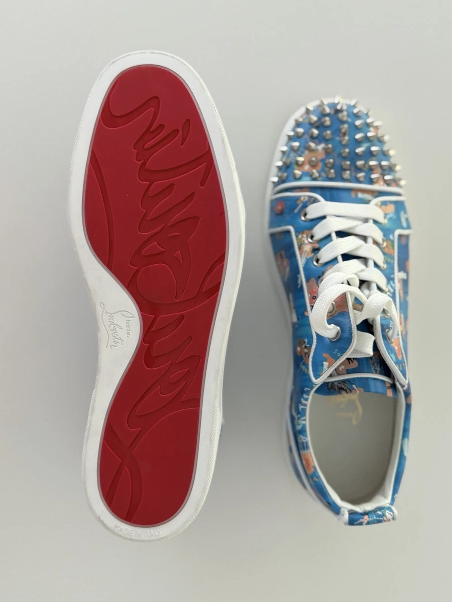 Christian Louboutin Women's Leather Upper Blue Casual Shoes for Christian Louboutin Women's Leather Upper Blue Casual Shoes for