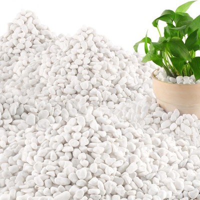 45LB Natural White Rocks, 1/4''-3/4'' Garden River Rock,Decorative Pebbles Aqua...