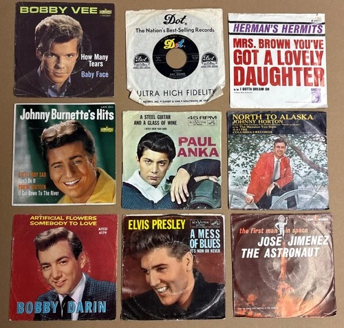 ELVIS PRESLEY  Lot of 9 RCA 45 RPM RECORDS COLLECTION Good Condition Many Artist