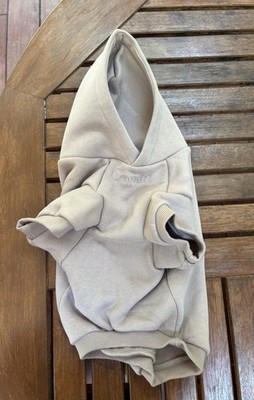 Comfrt dog hoodie L jacket beige sweatshirt cozy fleece inside coat pet clothes