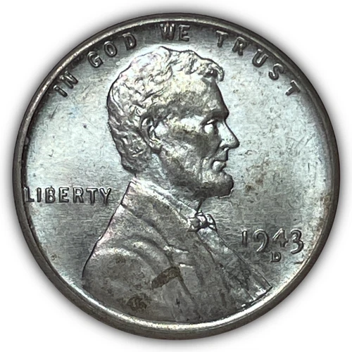 1943-D Lincoln Wheat Steel Cent Uncirculated UNC Coin #27432