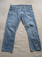 Polo Ralph Lauren Jeans Mens 36 Hemmed Fits 37x26 Blue Hampton Relaxed Straight