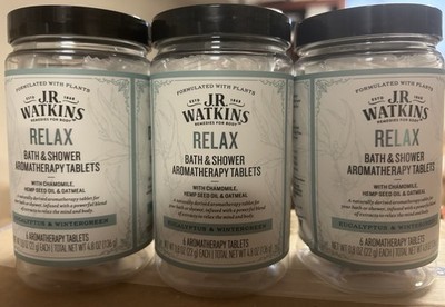 3 PACK J.R. Watkins Relax Bath, Aromatherapy Tablets Eucalyptus & Wintergreen